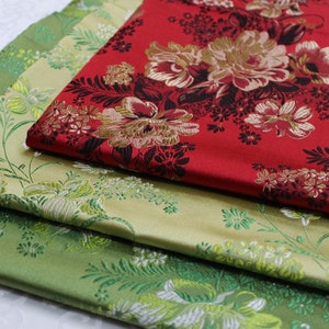 Tessuto in broccato cinese, Broccato con peonia, tessuto Jacquard, Cheongsam & Qipaofabric,Tessuto fai-da-te Cosplay, tessuto Kimono,3 colori,1mtr/pc