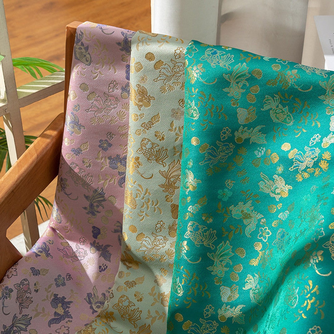 金魚錦織生地：幅59インチのレーヨン混紡生地（チャイナドレス、装飾、裁縫用） - Etsy 日本