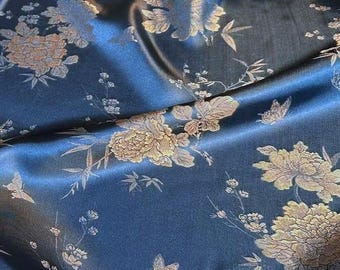 Floral Jacquard Brocade Fabric: Elegant Upholstery, Costume Sewing (59"W, By the Meter)