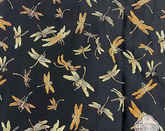 29.5"W Pure natural silk, dragonfly Silk Brocade, Jacquard mulberry silk Damask fabric, Upholstery, Decor, Costume, Sewing cheongsam dress