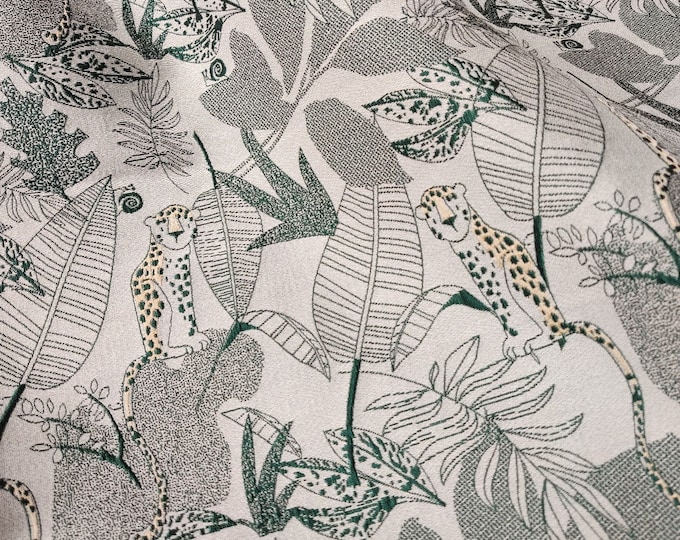 Animal forest woven jacquard fabric, embossed fabric, Upholstery, Decor, Costume, Curtain, Handbag, Sewing/Fabric, 60"W By 1 Meter, 3 colors