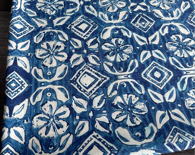 40s Cotton High-Density Poplin Fabric –Indian Block Print Cotton Fabrice for Quilting, Crafts, DIY, Apparel