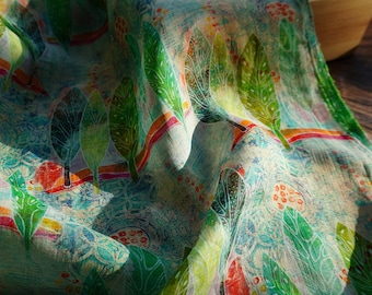 Ramie Fabric: African Tropical Print, Soft Home Textile