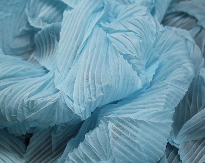 Creative texture pleated fabric, 40" Wide 7 Colors, hand-pressed crepe Designer Fabric, Wedding, Gowns, Dress, Crafts, Events background