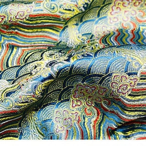 中国シルクブロケード生地サンプル：マルチカラー縫製素材（25 x 30 cm）