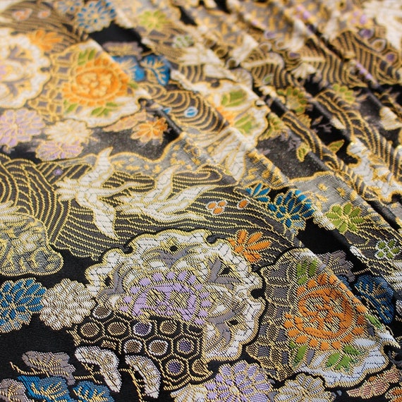 59 Width Nishijin Crane Japanese Kinran Fabric Modern - Etsy