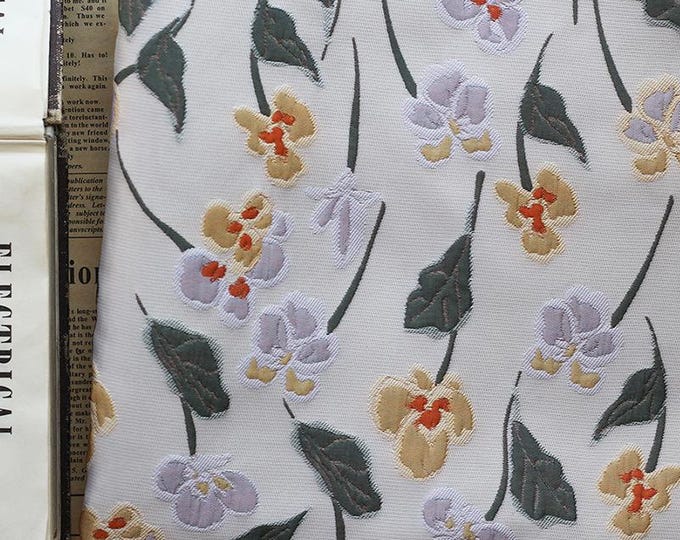 Embossed Floral Gold Brocade Fabric – Luxury Jacquard Material for Dresses, Costumes & Decor, 55" Wide