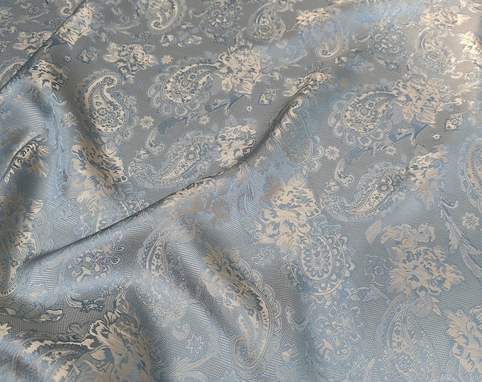 Cashew flowers rayon satin jacquard fabric, 59“Wide, Upholstery, Decor, Costume, Handbag, Pajamas, Sewing, Scarf, DIY /Fabric by 1 meter