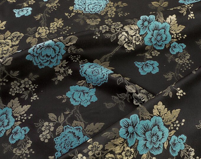 59"W Ancient Chinese Famous paintings pattern Silk Brocade, phlox flower pattern, Upholstery, Quilting, Sewing, DIY, cheongsam fabric