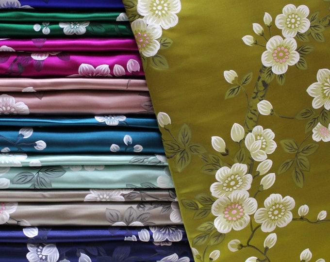 Chinese Plum blossom Brocade Fabric | 8.99 Full meter Price | 29.5" Wide | Chinese Silk Brocade Fabric | Chinese Jacquard | Asian Fabric