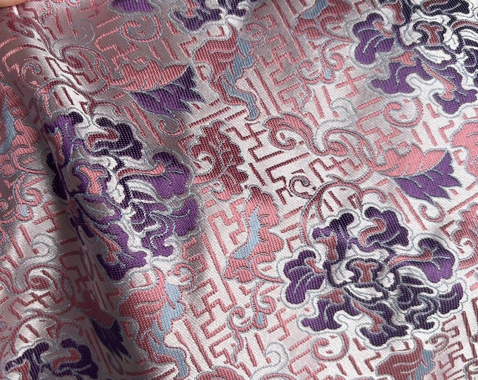59"W Song Brocade Chinese Wishful Sun flower Silk Brocade, Emperor Tibetan robe, cheongsam, spinning Fabric, silk rayon sewing, Quilting