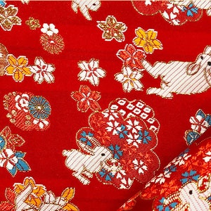 Tessuto giapponese larghezza 59 ", giapponese Sakura Rabbit Jacquard broccato di seta al metro, tappezzeria, trapuntatura e tessuto per cucire in VENDITA