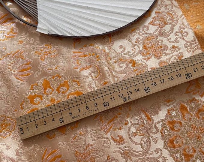 Guanyin Brocade Fabric | 58" Wide Floral Jacquard for Qipao, Hanfu