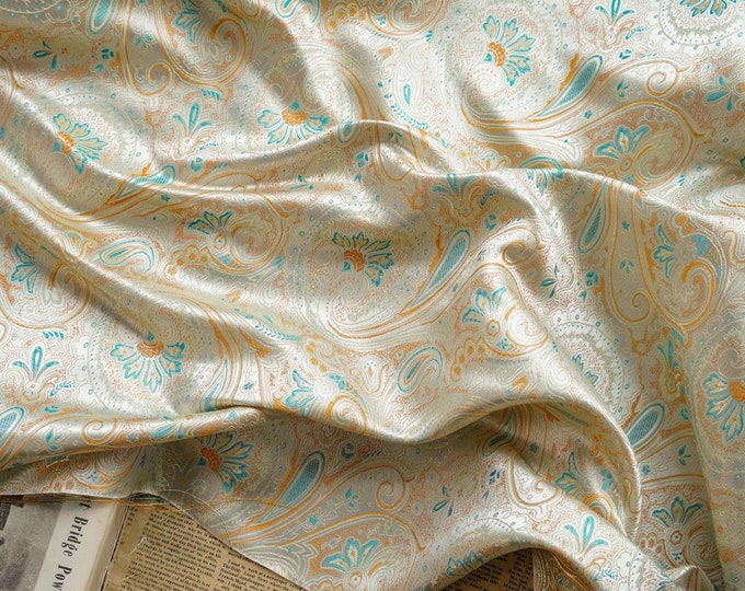 Chinese Phoenix tail Brocade Fabric | 16.99 Full Meter Price | 59" W | Upholstery, Quilting, Sewing, drapery, Decor, Costume, Curtain, bag