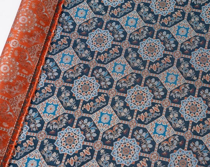 Song Brocade Satin Jacquard Fabric: Tibetan Style, Hanfu Vest Material