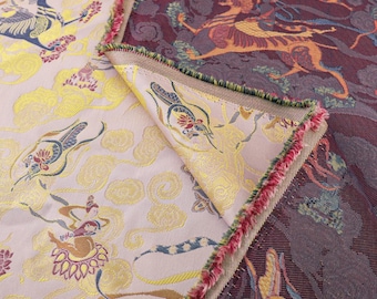 Mongolian Damask Brocade Fabric: 55"W Emperor Robe Material