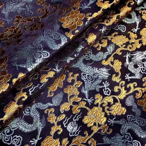 Broccato multicolore cinese Dragon & Flower, largo 59 ", vende al metro 8 colori in vendita, tappezzeria, trapuntatura e cucito da 10,99 / metro