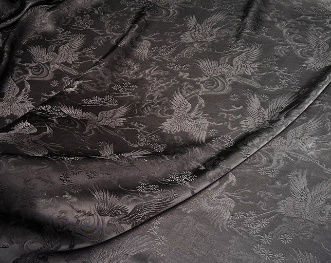 100% rayon Two Sides Jacquard Satin Damask Fabric, 59“Wide, Upholstery, Decor, Costume, Handbag, Pajamas, Sewing, pajamas/Fabric by 1 meter