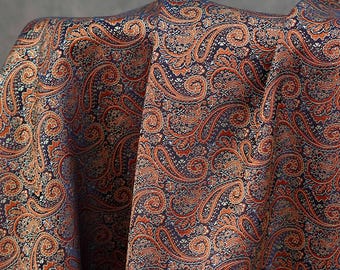 Ethnic Art Paisley Jacquard Fashion Fabric for Retro Shirts & Dresses, 65"Wide