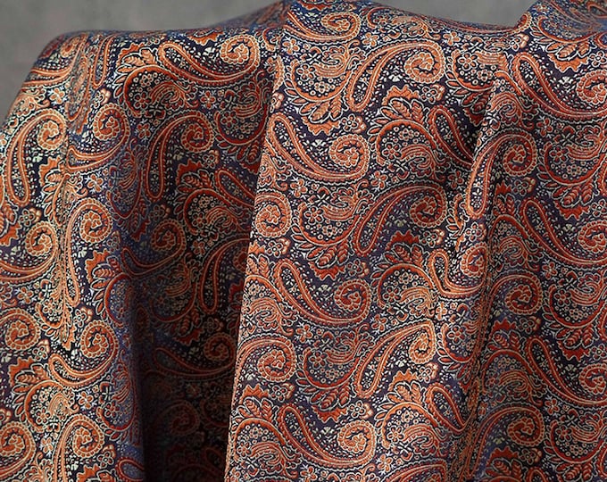 Ethnic Art Paisley Jacquard Fashion Fabric for Vintage Shirts & Dresses, 65"Wide