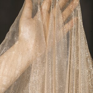 59w Rose Gold Shiny Mesh Wedding Fabric, Bright Hollow Creative ...