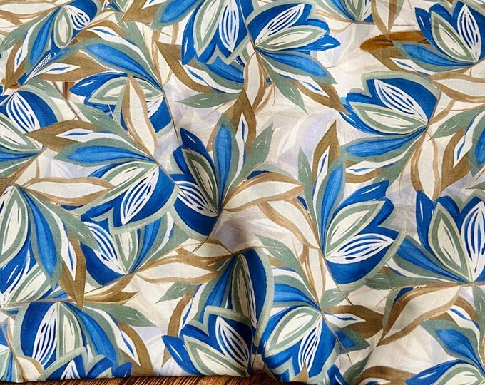 60s 100% cotton Fabric, 59“W, Upholstery, Costume, Curtain, Handbag, Scarf, Sewing, Handmade, DIY, Quilting, drapery/Fabric by the meter,