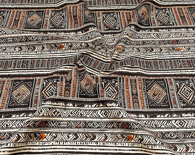 Ethnic Striped Cotton Fabric: Sewing Material (56" Wide)