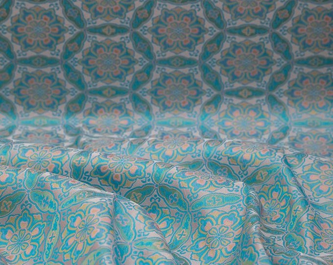 59"W Song Dunhuang pattern Silk Brocade, Tibetan robe, cheongsam, Upholstery, Quilting, drapery, Decor, Curtain, Handbag, Sewing/ fabric
