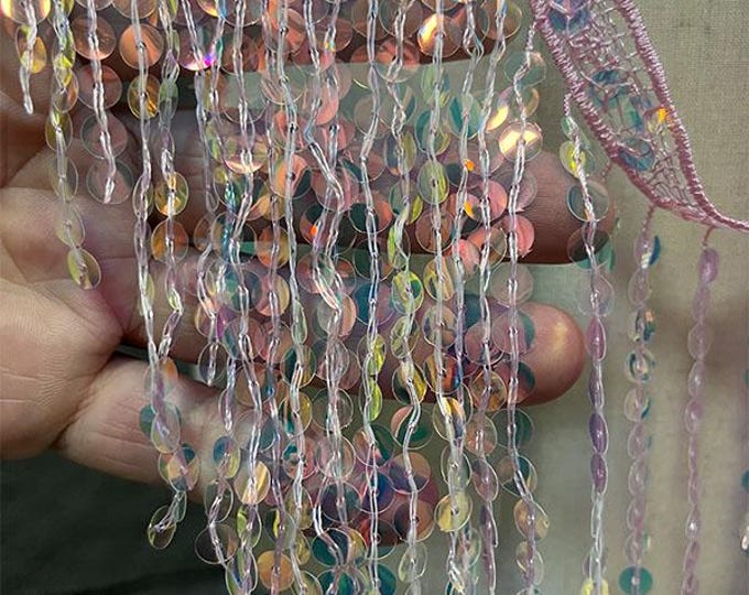 25cm Wide Creative Symphony sequined tassel fabric, Designer Accessories Fabric, Wedding, Gowns, Events, Decoration, soft whiskers Texture