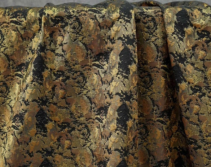 Abstract Irregular Camouflage Textured Jacquard Fabric – Unique Pattern Upholstery & DIY Sewing Material, 65"Wide