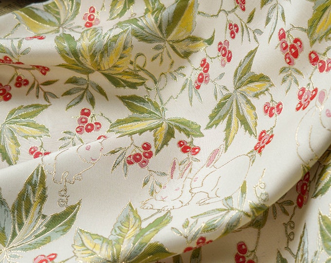 Gold thread jacquard fabric, Green 3D designer fabric, Prom Fabric, Sewing fabric, prom fabric, 55" W By 1 Meter on SALE