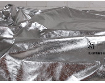 Mirror Coated Silver TPU Fabric: Metallic Designer Clothing Material