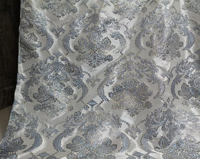 59"W Retro Palace style brocade jacquard dress fabric, Damask Fabric, Upholstery, Decor, Costume, Quilting, DIY/Fabric by the meter