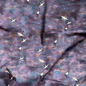 Kranich Print Baumwollstoff: 59 &quot;Breit, Nähen & Polstern