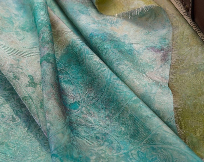 Tea Silk Satin Rayon Fabric: Digital Print, 54" Wide