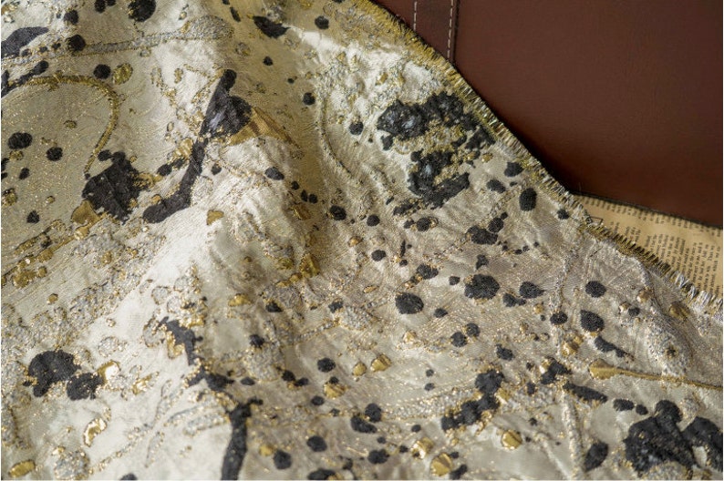 Gilding Bronzing Jacquard Fabric: Embossed Metallic Designer Material image 6