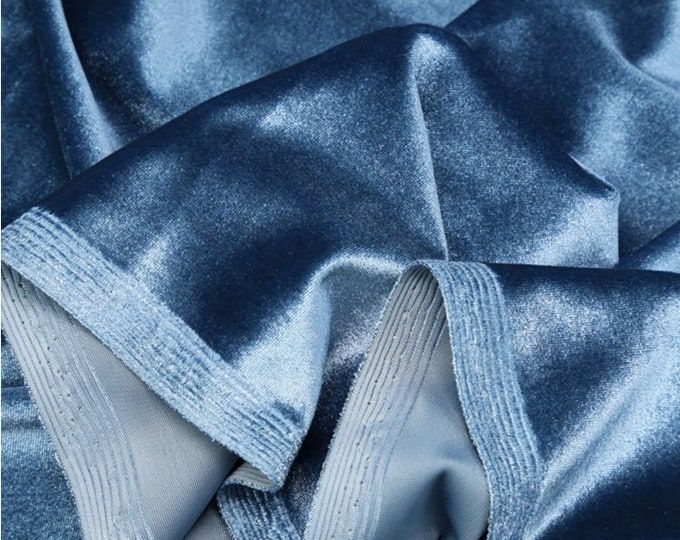 61”Wide Stretchy Gold velvet fabric by the Meter, Dress, Curtains, Drapery, Upholstery, Sewing, Cheongsam, shoes/fabric, 16 colors to pick