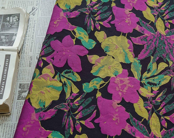 Embossed Floral Jacquard Fabric: Vintage Style Vest Material, 55" Wide
