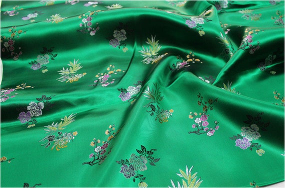 Floral Brocade Fabric: Silk Rayon Blend, 35