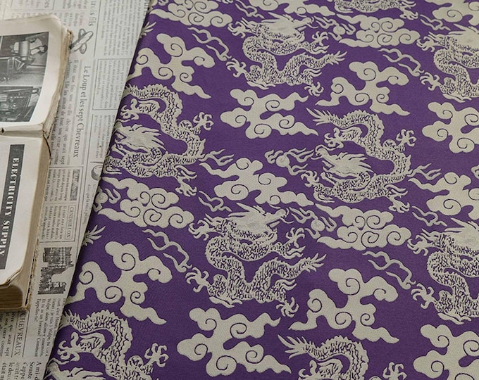 Traditional Chinese Cloud & Dragon Jacquard Brocade Fabric – Cushion / Pillow Material, 60"Wide