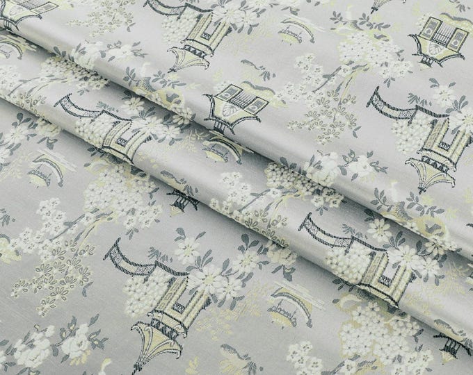59"W Ancient Chinese Famous paintings Silk Brocade,Along the River During Qingming Festival pattern, Upholstery, Quilting, Sewing fabric