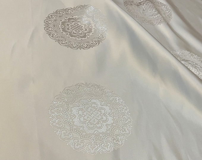 Mongolia Tibetan Plain Chinese Silk Brocade Fabric, 29.5"W, Upholstery, Decor, Costume, Curtain, Handbag, Sewing, Cheongsam/Fabric by 1meter