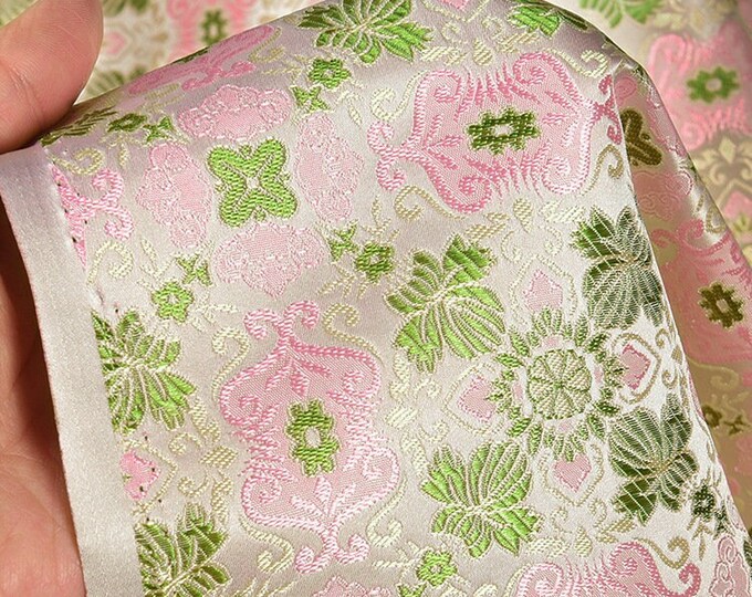 59"W Song Brocade blessings and treasures Silk Brocade, Emperor Tibetan robe, cheongsam, sewing, Upholstery, Quilting and drapery fabric