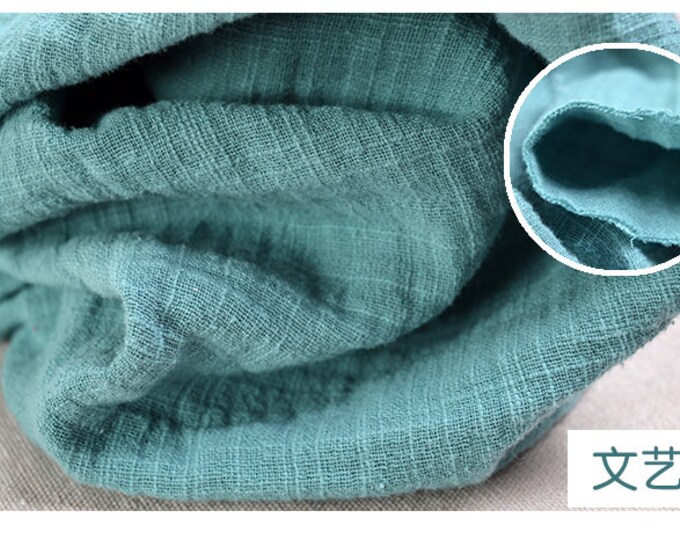 100% Linen & cotton double layer fabric for apron, dress, table cloth, throw blanket, pillow case, scarf DIY| 55"W, sell by the meter