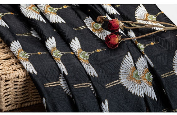 Black crane jacquard hot sale dress