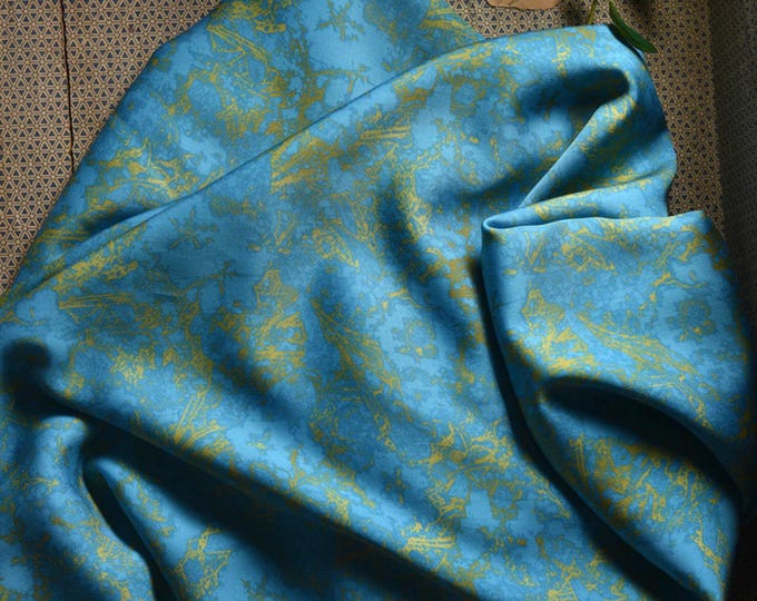 Azure Peacock Blue Cotton Sateen Fabric: 55" Wide, Drapery, Costume