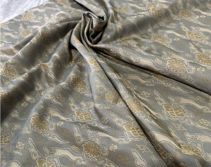 58" Song silk Brocade damask, Xiangyun cloud, Emperor Tibetan, Upholstery, Decor, Costume, Curtain, Handbag, Sewing/Fabric by 1 meter