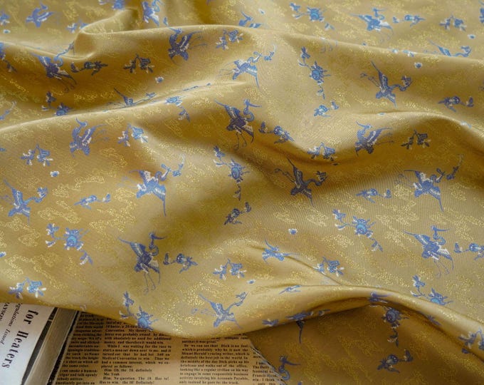 Gold thread Jacquard fabric, 3D oil painting texture, designer fabric, Upholstery, drapery, Quilting and Sewing fabric, 55" W By 1 Meter