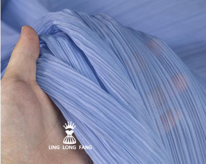 Matte Textured Pleated Fabric | 55” Wide Pleated Organza fabric | DIY Handmade Decorative Fabric for Dresses & Designer Clothing
