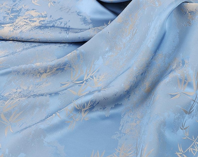 59"W Two-tone jacquard satin fabric, Digital print, Upholstery, Decor, Costume, Curtain, bag, Sewing, drapery, DIY, Quilting/Fabric